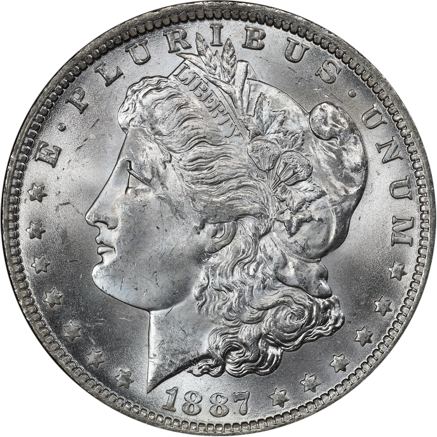 1887/6-O New Orleans overdate Morgan dollar showing O mint mark and overdate date area